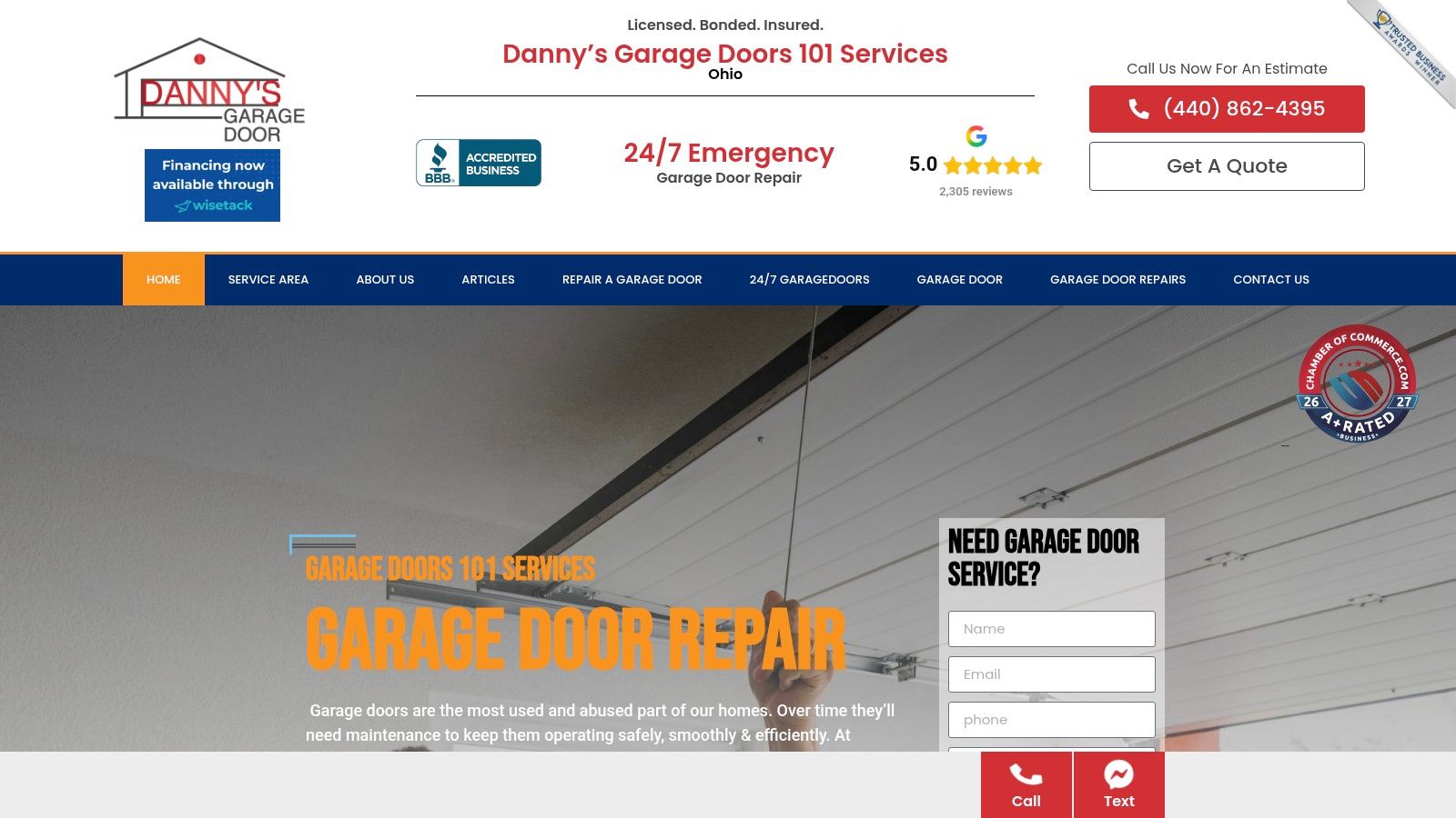 Screenshot from https://garagedoors101.com